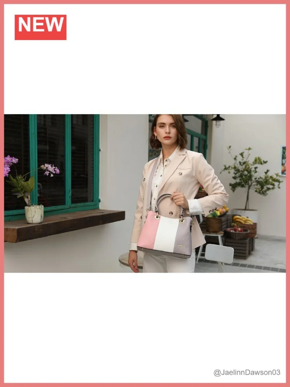 Women's Top Handle Satchel Purse PU Leather Multi Pocket 3-in-1 Bag